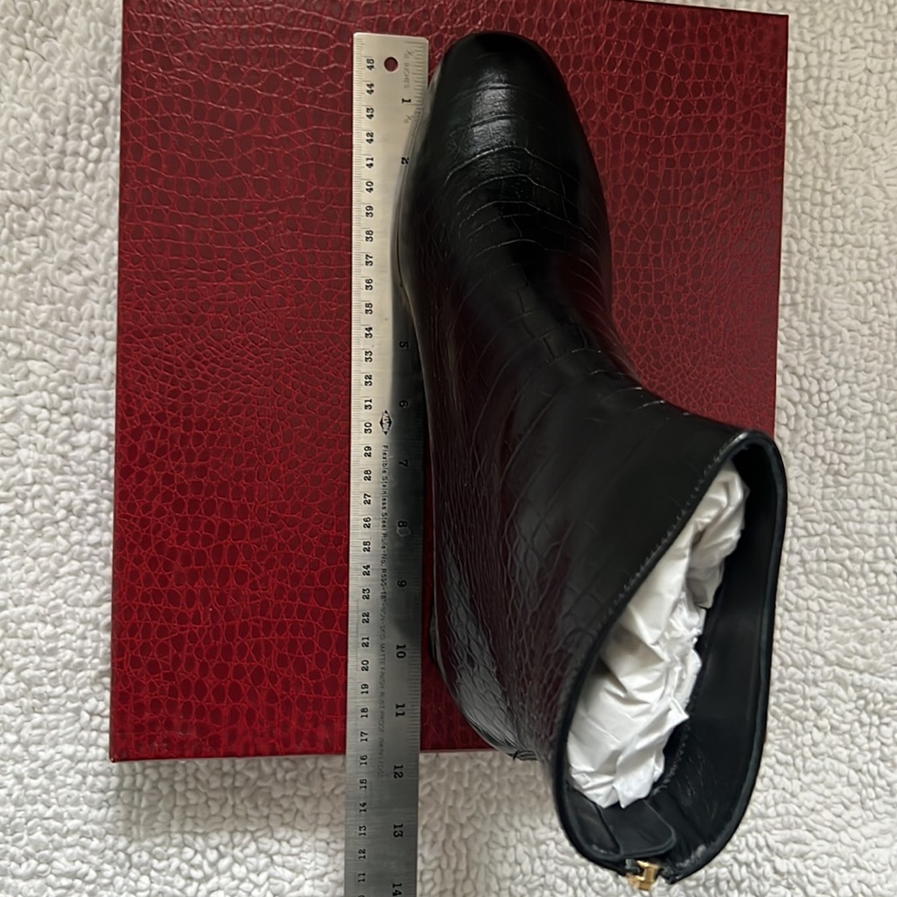 Tamara Mellon Vadim Crocodile Embossed Ankle Bootie - Picture 10 of 11
